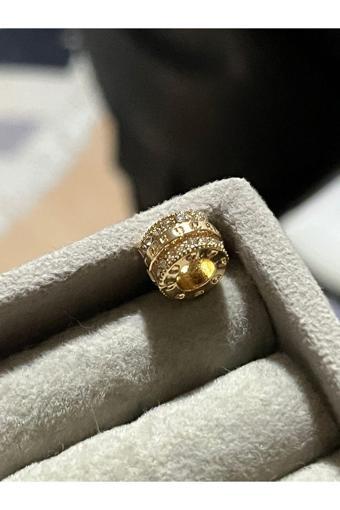 Asafaccessory Logolu Charm Gold Gümüş Kaplama Klips Değildir Gold Battal Standart