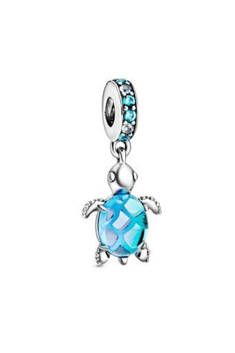 Asafaccessory Kaplumbağa Charm Gümüş Kaplama Açık mavi Tek Ebat