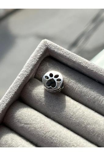 Asafaccessory Yuvarlak Pati Charm Gümüş Kaplama Gri Tek Ebat