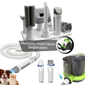 Süpürge Bağlantılı Profesyonel Kedi Köpek Hayvan Tüy Bakım Seti -Şarjlı Tıraş Ve Bakım Seti
