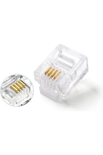 Nck Plus Px-6P4C Rj11 4 Pinli Konnektör, Rj11 Jack, 6P4C Jack, Rj11 Telefon Kablo Ucu 100 Lü Paket