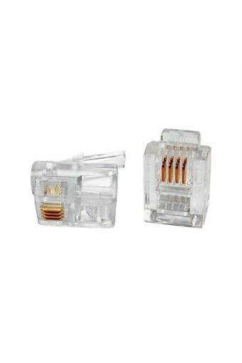 Kync Rj11 4Pin Jak 6P4C Telefon Kablosu Için Konnektör 4 Pinli Plug  4 Çekirdek (100 Adet)