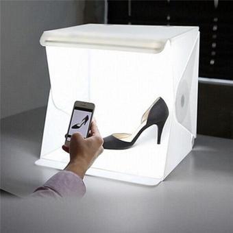 Büro Ev Dekoru için 20x20CM Mini Çift Sıra Ürün Led Işıklı Fotoğraf Çekim Çadırı