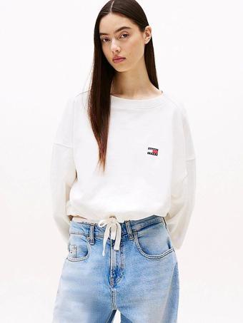 Tommy Jeans Kadın Beyaz Fit Sweatshirt