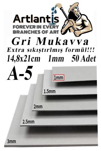 A5 Mukavva Gri 1.0mm 50 Adet 1 Paket 14,8x21 cm A-5 Mukavva 1,0 mm Kalınlığında A-5 Mukavva