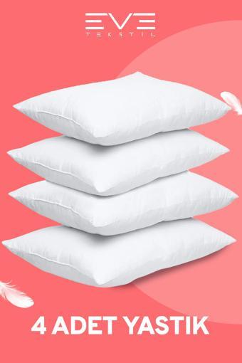 4 Adet Micro Silikon Elyaf Nonwoven Yıkanabilir Antialerjik Ev Ve Hotel Yastık 50x70cm 700 gr