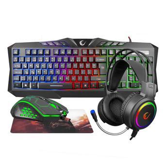 Rampage ARGENTI KM-404 Rainbow Aydınlatmalı USB Gaming Q Klavye+Kulaklık+Mouse+Mousepad