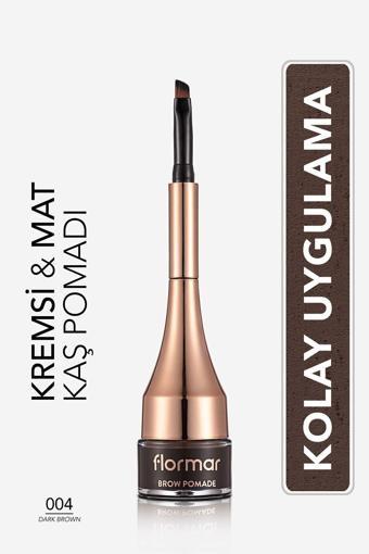 Flormar Yoğun Pigmentli Kalıcı Kaş Pomadı - Brow Pomade - 004 Dark Brown - 8690604572212