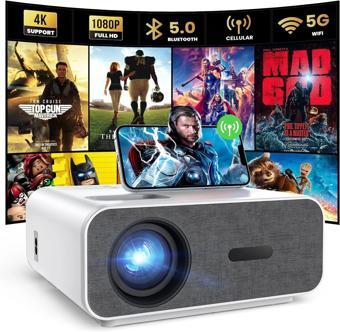 HOMPOW Mini Taşınabilir Projektörler - WiFi ve Bluetooth’lu 4K Destekli