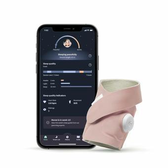 Owlet Dream Çorap - Akıllı Bebek Monitörü - Canlı Nabız, Oksijen Takibi - Gül Kurusu