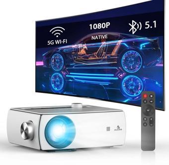 NexiGo PJ10 - 300 ANSI, 1080P WiFi Bluetooth Film Projektör
