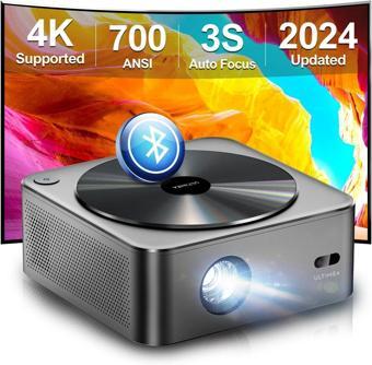 Ultimea Projektör 4K Kod Çözme HDR10, Parlak Kenarlar 700 ANSI Lümen