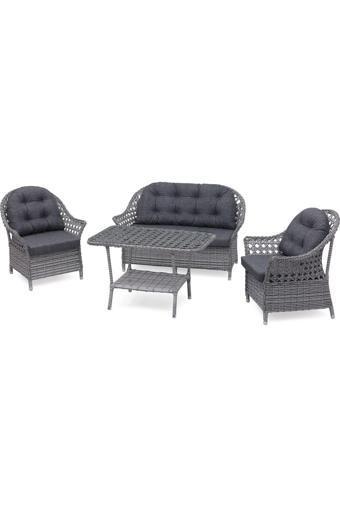 Grass Garden Orkide Rattan 2 1 1 Masa Bahçe Balkon Mobilyası Alüminyum Üzeri Örgü Rattan