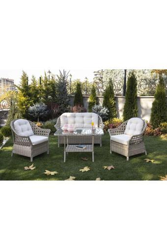 Grass Garden Orkide Rattan 2 1 1 Masa Bahçe Balkon Mobilyası Alüminyum Üzeri Örgü Rattan