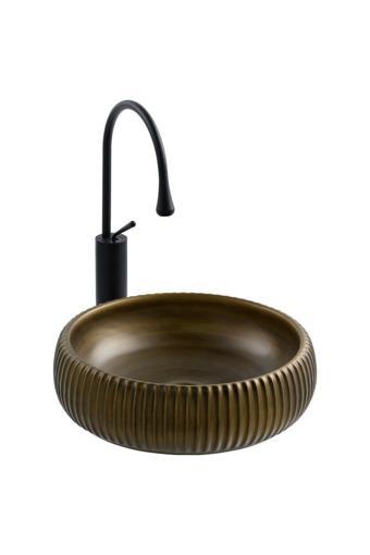 Lena Tezgahüstü Lavabo (Haki Yeşil) E-4161C
