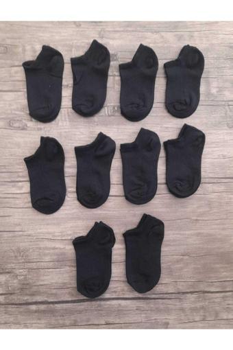 Sockshion Çocuk Pamuklu Patik Çorap 10 Çift Siyah