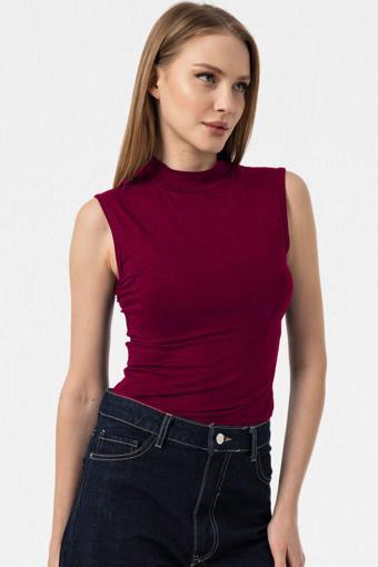 Vodens Bordo Kolsuz Body Bluz