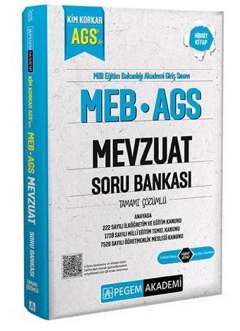 Pegem 2025 MEB-AGS Mevzuat Soru Bankası Çözümlü Pegem Akademi Yayınları - Pegem Akademi Yayıncılık