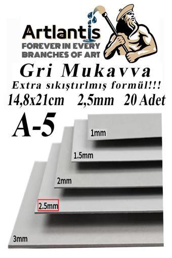 A5 Mukavva Gri 2.5 mm 20 Adet 1 Paket 14,8x21 cm A-5 Mukavva 2,5 mm Kalınlığında A-5 Mukavva
