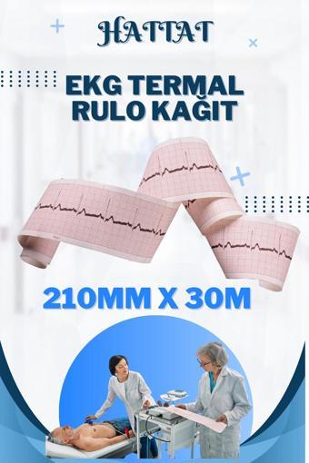 90 Adet Rulo Ekg Ecg 210mmx30metre Tam Metrajlı Yüksek Kaliteli Hassas Karelajlı Rulo Termal Kağıt