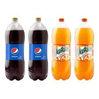 Pepsi Kola 2,5 lt 2 Ad + Yedigün Portakal 2,5 lt 2 Ad / 4 lü Karma Paket