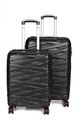 Ççs 4 Tekerlekli Unisex Orta Ve Kabin Boy Valiz Set Siyah