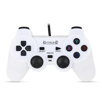 Kontorland Kablolu PC Gamepad – D-Input & X-Input Destekli Çift Titreşimli USB Oyun Kolu - Beyaz
