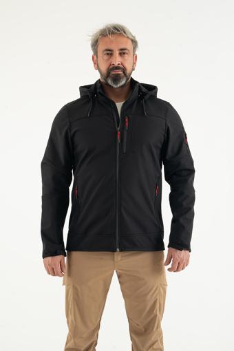 Longberg Erkek Çıkarılabilir Kapüşonlu Trio Softshell Mont