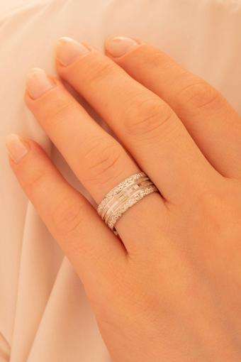 Osmanlı Gümüş Atlantis Model Kadın Gümüş Tek Alyans Yüzük Nişan Söz Yüzükleri