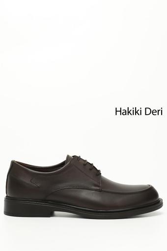 Erkek Kahve Antik Bağcıklı Hakiki Deri Klasik Ayakkabı