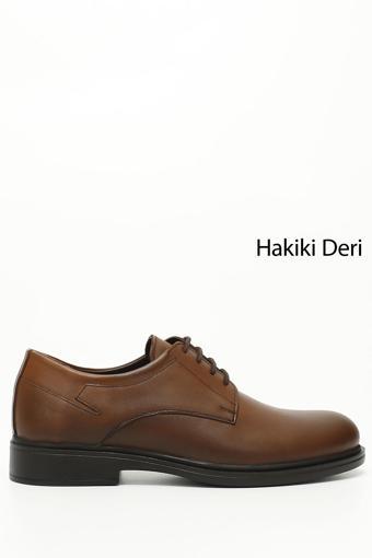 Erkek Taba Antik Bağcıklı Hakiki Deri Klasik Ayakkabı