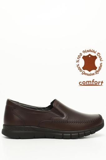 Kadın Kahverengi Hakiki Deri Comfort Ayakkabı