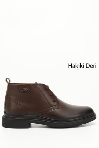 Erkek Kahve Antik Bağcıklı Hakiki Deri Klasik Bot
