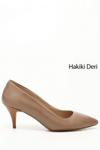 Kadın Vizon Antik Sivri Burun Orta İnce Topuklu Stiletto