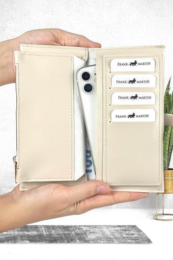 Frank Martin Lion Telefon Kağıt Para Ve Bozuk Para Bölmeli Kartlıklı Telefonluk El Çantası Portföy Kadın Cüzdan