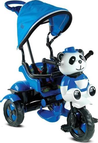 Babyhope 127 Little Panda Ebeveyn Kontrollü Tenteli Müzikli Tricycle Üç Teker Bisiklet- Mavi