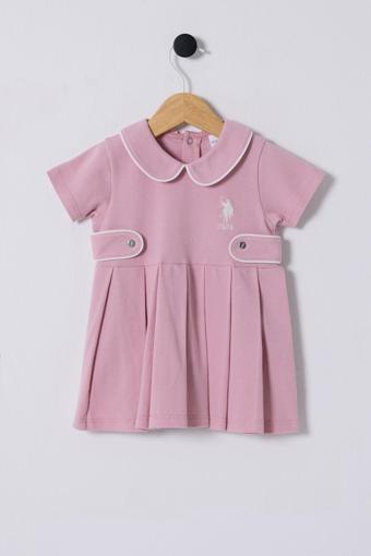 U.S. Polo Assn. Kız Bebek Pembe Elbise