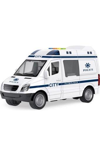 1:16 Kutulu Sürtmeli Sesli Işıklı  Polis Arabası WY590E-F