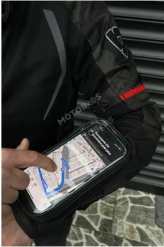 Bike sky Motosiklet Kol Telefon Tutucu Motorsiklet Kol Çantası Su Geçirmez-Gidon Bağlantılı-Dokunmatikli Mt-45
