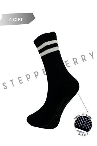 Steppe Berry 4'Lü Kaydırmazlı Unisex Taban Altı Havlu Spor Çorabı