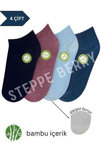Steppe Berry 4 Çift Kadın Bambu Patik Çorap