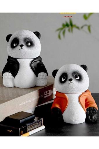 Taşdevri Life 2 Li Takım Dekoratif Kapaklı Sevimli Panda Küllük, Kültablası