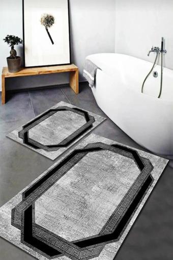 Banyo Paspas Takımı 2'li Set Kaymaz Tabanlı Yıkanabilir BB-114