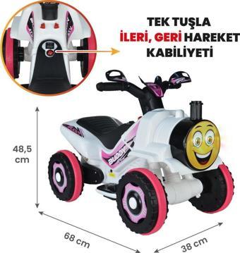 UJ Toys 6V Akülü ATV Buddy Beyaz Prenses