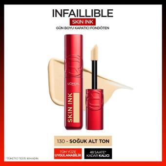 L'Oréal Paris Skin Ink Gün Boyu Kapatıcı Fondöten - Soğuk Alt Ton 130
