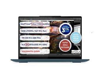 Lenovo Yoga Pro 7 14IMH9 Intel® Core™ Ultra 7 155H 32GB 1tb SSD 14,5" 83E200AQTR Freedos Dokunmatik Bilgisayar