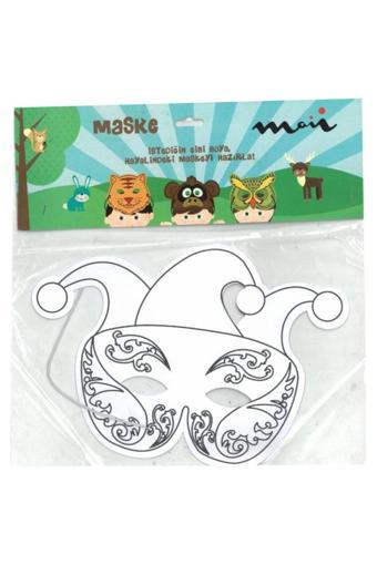 Hobi24 Boyanabilir Karton Maske - Karnaval