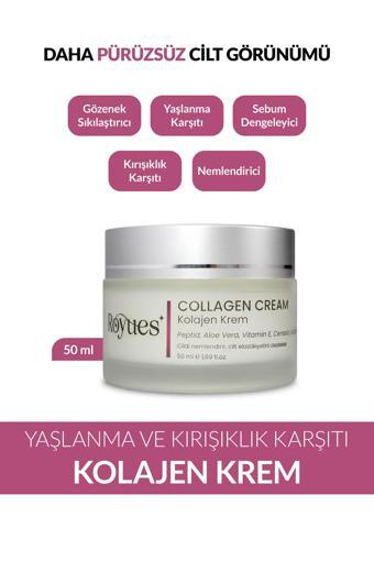 Royues Kolajen Krem, Nemlendirici, Yaşlanma Karşıtı Peptid Cilt Bakım Kremi, Collagen Cream 50 Ml