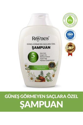 Royues Argan Yağlı Besleyici Sülfatsız Şampuan - Güneş Görmeyen Saçlar İçin Şampuan - 5 Bitki Özlü - 300 Ml