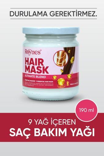Royues Saç Maskesi - 9 Özlü Saç Bakım Yağı- Yıpranmış Saç Besleyici Güçlendirici Saç Maskesi - Hair Mask